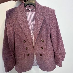 Veronica Beard Ruched Sleeve Blazer